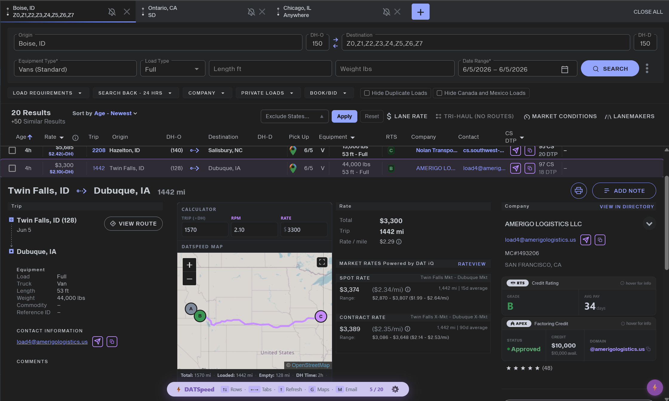 DATSpeed Dark Mode — expanded load detail